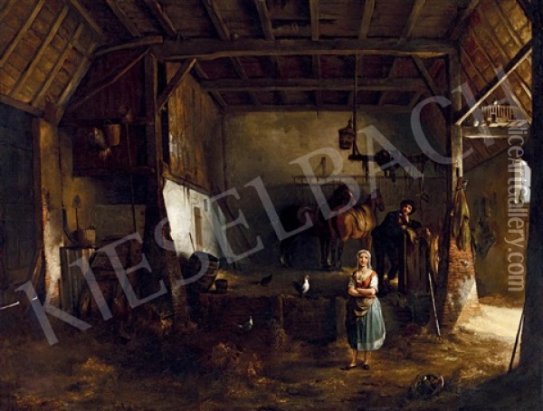 Courtship Oil Painting - Alexander von Liezen-Mayer