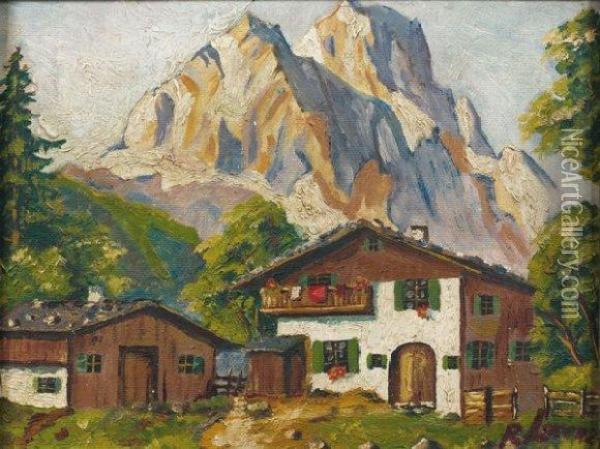 Chalet Dans La Montagne Oil Painting - Richard Lorenz