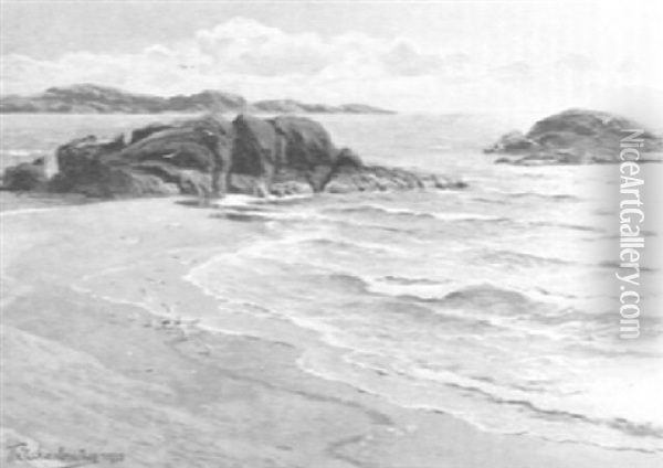 Am Strande Von Sudnorwegen Oil Painting - Karl Paul Themistocles von Eckenbrecher