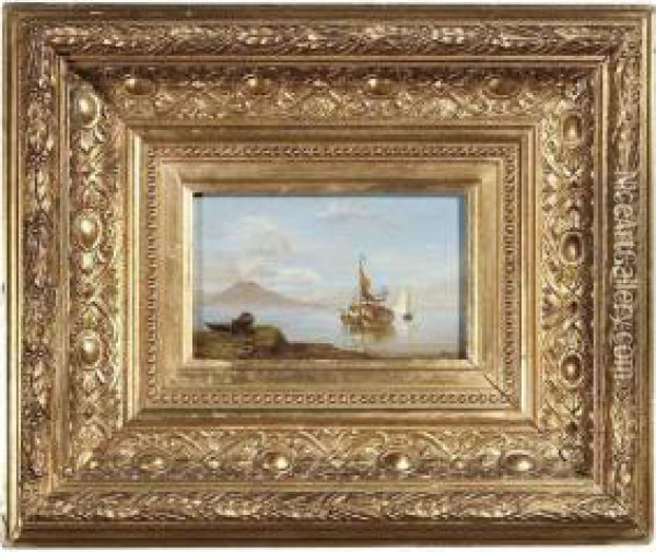 Sailing Ships In The Bay Of Naples Oil Painting - Gianni