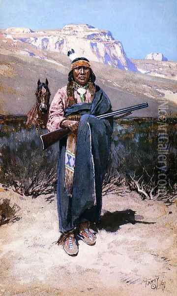 Indian Brave Oil Painting - Henry Farny