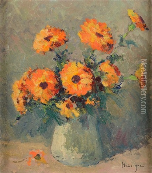 Bouquet De Fleurs Oil Painting - Narcisse Henocque