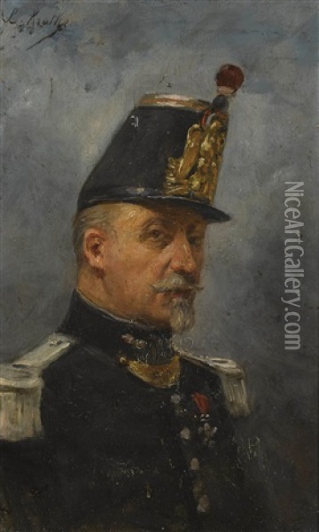 Portrat Eines Offiziers Oil Painting - Charles Louis Kratke