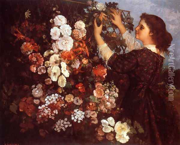 The Trellis Oil Painting - Gustave Courbet