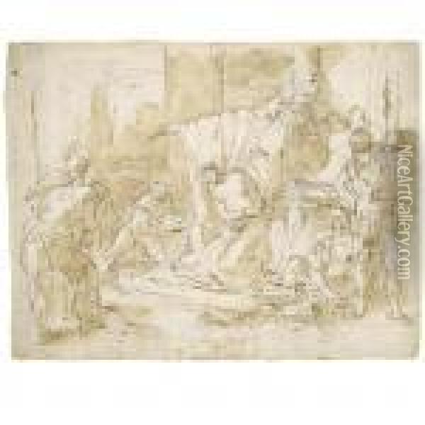 The Sacrifice Of Iphigenia Oil Painting - Giovanni Battista Tiepolo