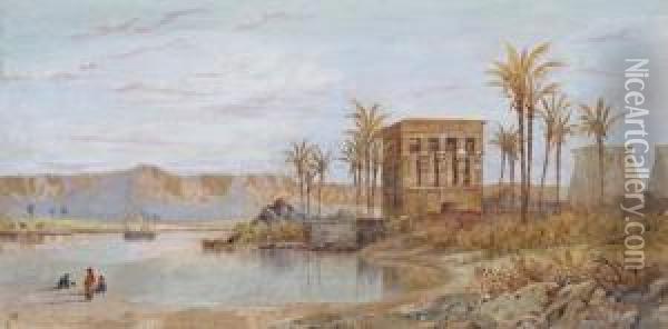 Trajan's Kiosk At Philae Oil Painting - Henry Pilleau