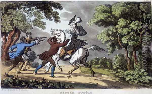 Doctor Syntax and Highwaymen, 1813 Oil Painting - Thomas Rowlandson