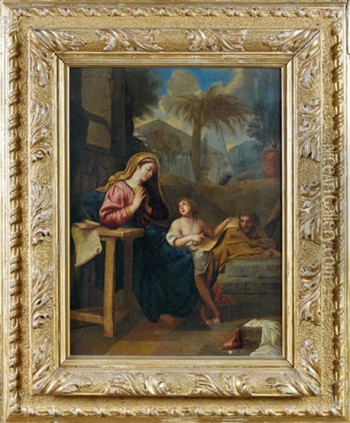 La Sainte Famille Oil Painting - Charles Le Brun