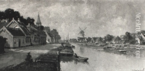 A View In Oude Wetering Oil Painting - Gerard Delfgaauw