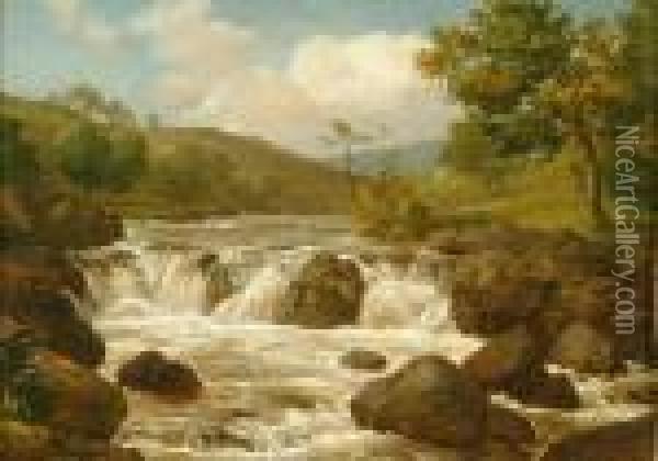 An Upland River Landscape, Yorkshire Oil Painting - Edmund Gill