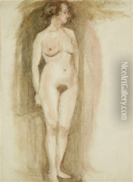 Standing Nude (study) Oil Painting - James Abbott McNeill Whistler