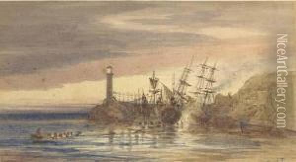 Old Ramsgate Harbour Oil Painting - Rederick Richard Pickersgill