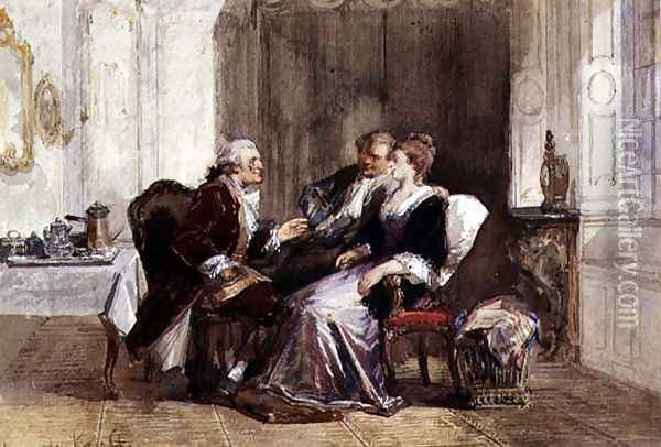 Conversation After Coffee Oil Painting - Herman Frederick Carel Ten Kate