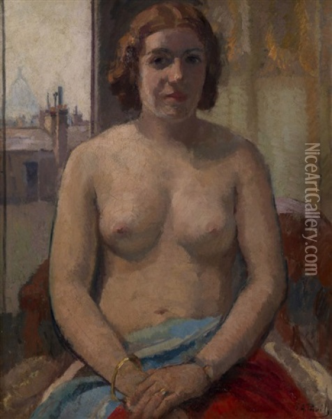 Nude With Golden Bracelet Oil Painting - Elie Anatole Pavil