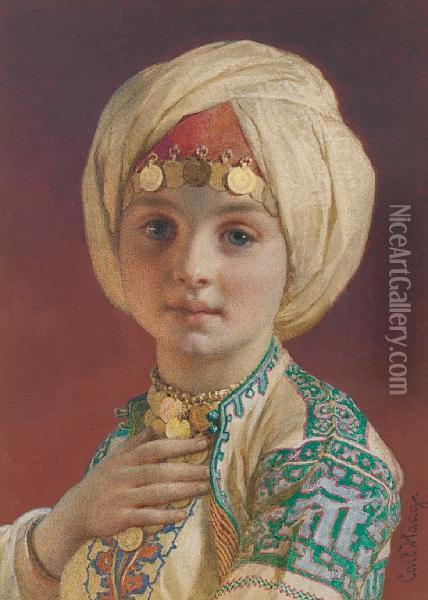Portrait Of A Child Oil Painting - Carl Haag