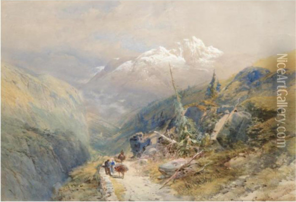 The Mountain Pass Oil Painting - Thomas Miles Richardson