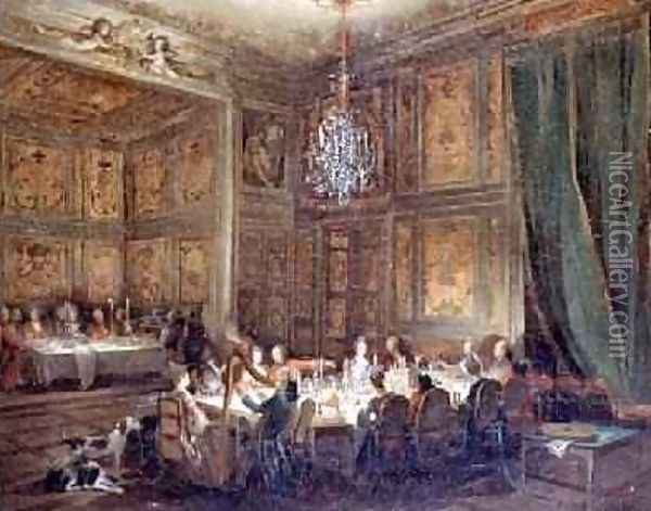 Dinner of the Prince of Conti 1717-76 in the Temple 1766 Oil Painting - Michel-Barthelemy Ollivier