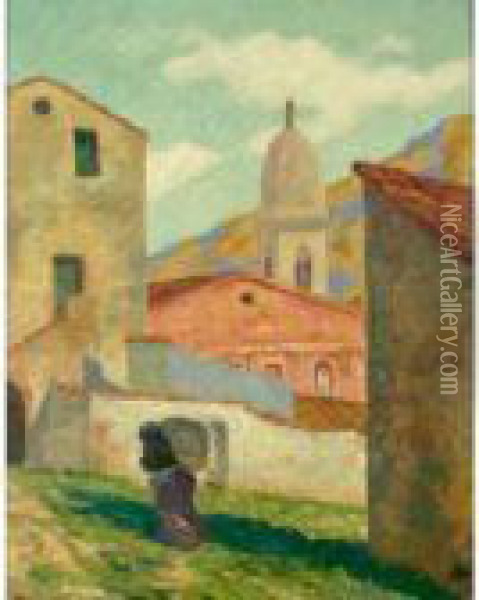 French Church Oil Painting - Bonny Rupert