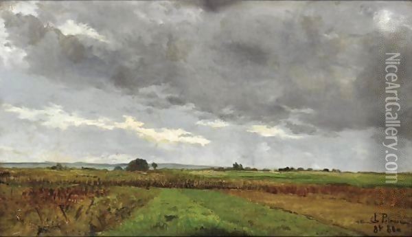 Landscape With Storm Clouds Oil Painting - Leon Germain Pelouse
