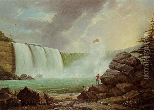 Falls Of Niagara, Canada View Oil Painting - Charles Fraser