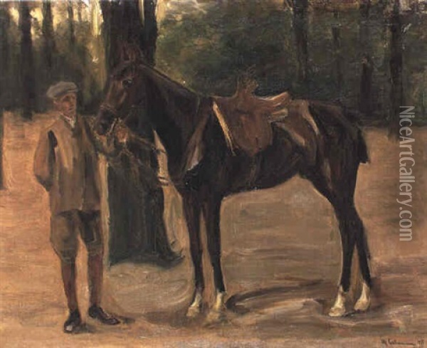 Stahlbursche Mit Pferde Oil Painting - Max Liebermann