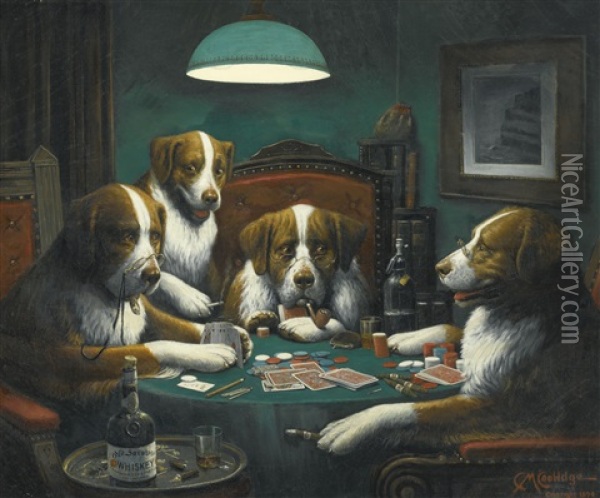 Poker Game Oil Painting - Cassius Marcellus Coolidge