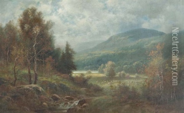 An Autumn Landscape Oil Painting - Charles Grant Beauregard