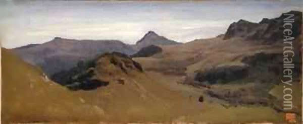 Landscape in Auvergne Oil Painting - Auguste Bonheur