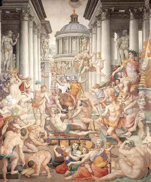 Martyrdom of St Lawrence Oil Painting - Agnolo Bronzino