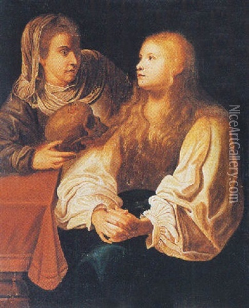 Martha Showing The Vanities Of The World To Mary Magdalena Oil Painting - Louis (Ludovico) Finson