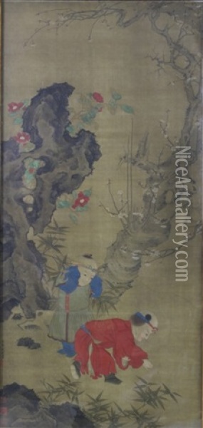 Scroll Painting Of A Landscape Painting Oil Painting -  Qian Xuan