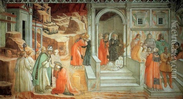 Stories from the Life of St Stephen Mission of St Stephen Oil Painting - Fra Filippo Lippi
