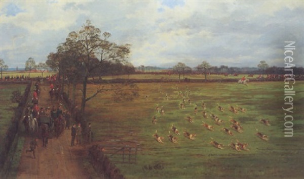 Watching The Cheshire Hunt Oil Painting - George Goodwin Kilburne