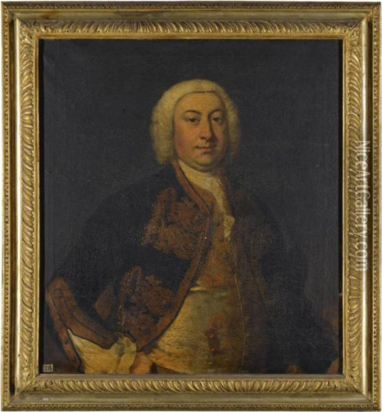 Portrait Of A Gentleman Oil Painting - Thomas Hudson