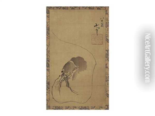 Figure Of Shrimp Oil Painting -  Hokusai