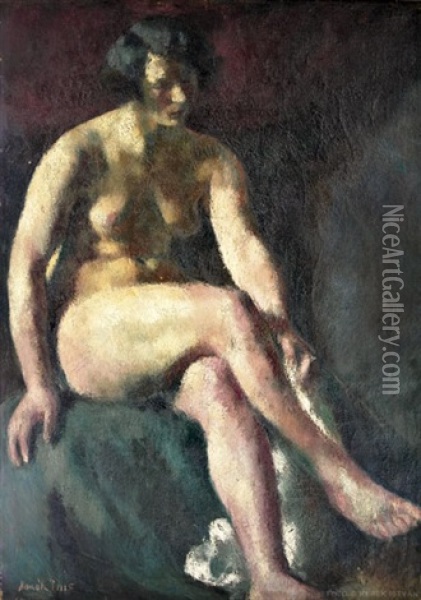 Torulkozo Oil Painting - Jozsef Hanak