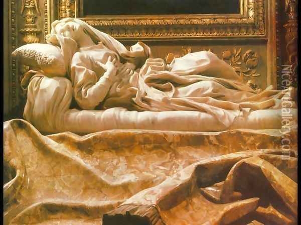 The Blessed Lodovica Albertoni [detail] Oil Painting - Gian Lorenzo Bernini