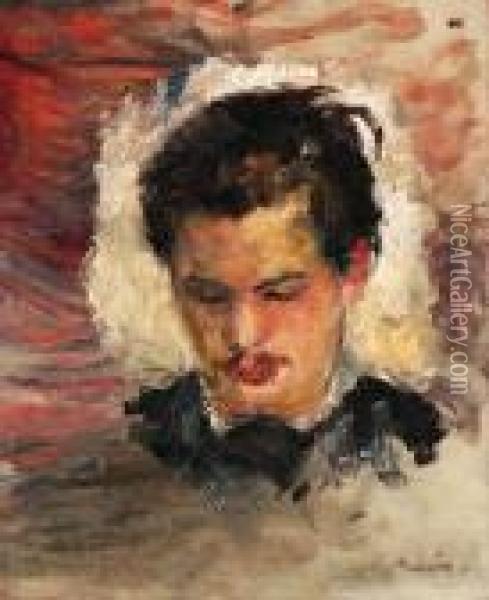 Portrait De Georges Riviere Oil Painting - Pierre Auguste Renoir