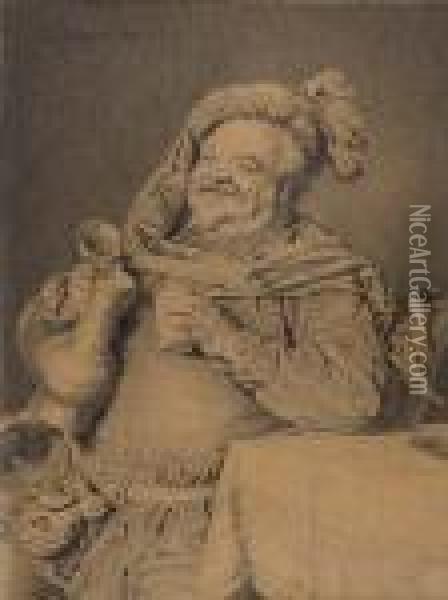 Seated Man With A Tankard And Drinking Cup Oil Painting - Eduard Von Grutzner