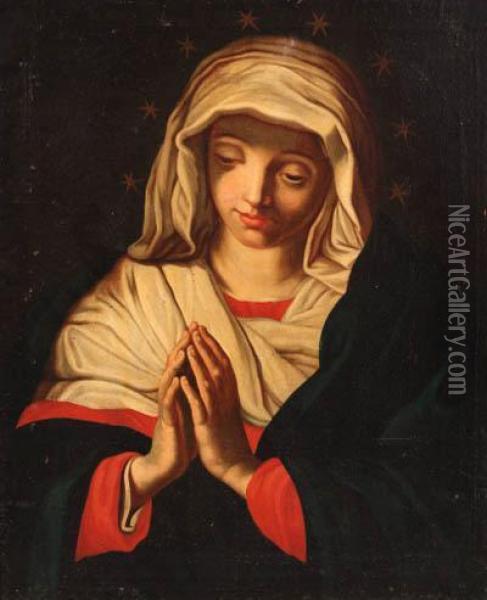 The Madonna At Prayer Oil Painting - Giovanni Battista Salvi