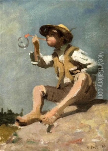 Study After The Bubble Boy Oil Painting - Paul Peel