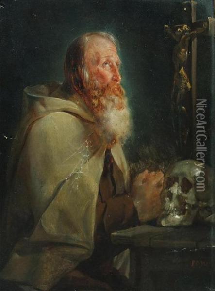 Saint Jerome En Meditation Oil Painting - Philip De Witte