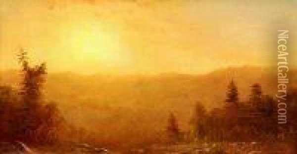 Mountain Vista At Sunrise Oil Painting - Norton Bush