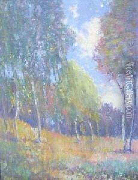 Landscape With Trees Oil Painting - Louis H. Richardson