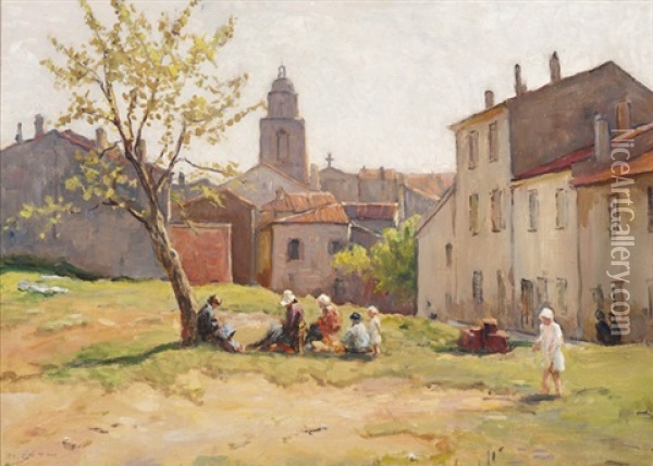 A Sunny Day With A View Of St.-tropez Oil Painting - Moricz Goth