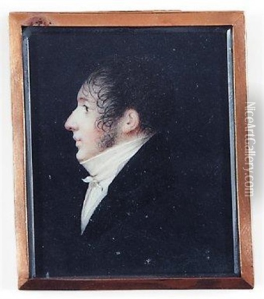 Portrait De Jeune Homme Vers La Gauche Oil Painting - Charles-Guillaume-Alex Bourgeois