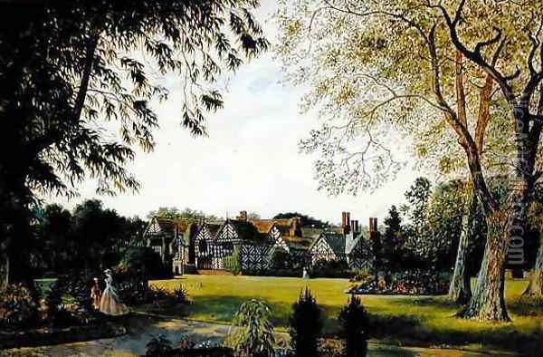 View of Speke Hall from the South West Oil Painting - William Gavin Herdman