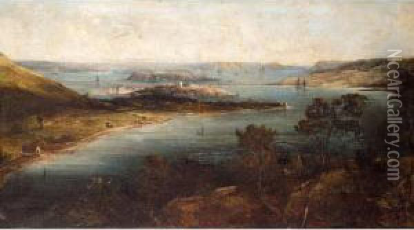 View Of Cork Harbour Oil Painting - George Mounsey Wheatley Atkinson
