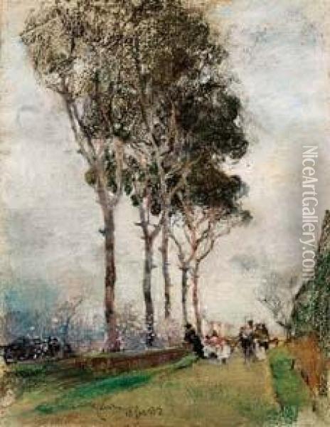 Lungo La Strada - 1912 Oil Painting - Giuseppe Casciaro
