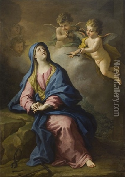 Vergine Addolorata Con I Simboli Della Passione Oil Painting - Paolo de Matteis
